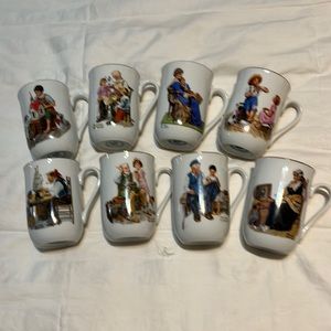 Full set Norman Rockwell collection cups